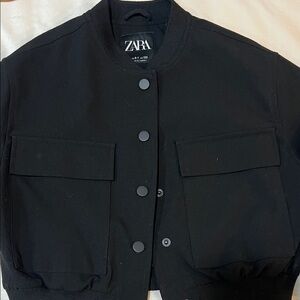Zara girl Classic Black Bomber Jacket